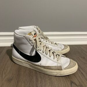 Nike Blazer 77 White and Black High-Top Sneakers